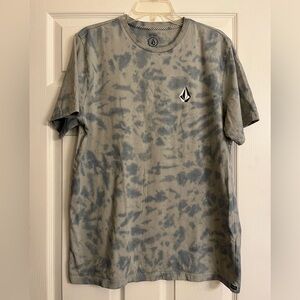 Volcom Men's Blue Tie-Dye Short Sleeve Tee